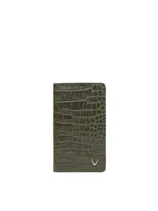 Hidesign Men Green Textured Leather Two Fold Wallet