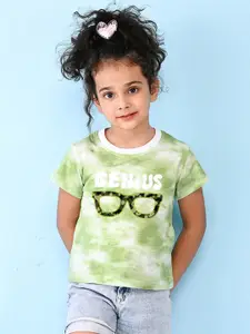 NUSYL Girls Cotton Tie and Dye Dyed T-shirt