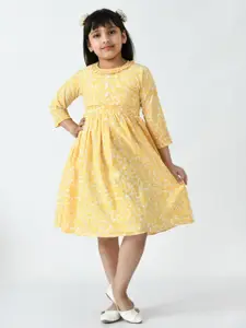 Bella Moda Printed Fit And Flare Cotton Dress