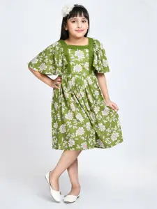 Bella Moda Pure Cotton Fit And Flair Floral Printed Dress