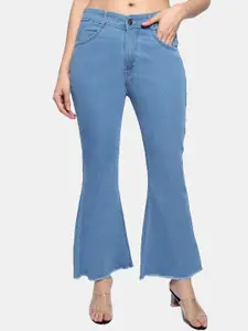 LIVE OK Women Bootcut High-Rise Stretchable Cotton Jeans