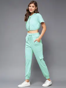 Miss Chase Round Short Solid Crop Regular Co-Ord Set