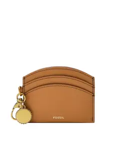 Fossil Polly Women Camel Brown Leather Envelope