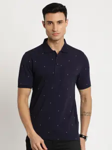 Indian Terrain Men Cotton Printed Polo Collar T-shirt