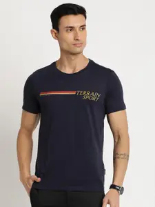 Indian Terrain Men Typography Printed Cotton Slim Fit T-shirt
