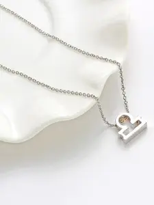 Young & Forever Brass Libra 12 Zodiac Sign Silver-Plated Necklace