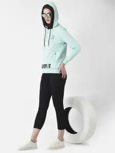 Crimsoune Club Women Printed Hooded Sweatshirt