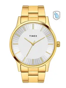 Timex Men Brass Dial & Stainless Steel Bracelet Style Straps Analogue Watch-TW0TG8306