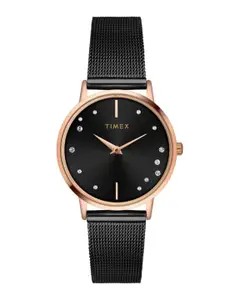 Timex Women Brass Embellished Dial & Stainless Steel Straps Analogue Watch TWEL15603
