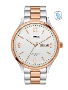 Timex Men Brass Dial & Stainless Steel Bracelet Style Straps Analogue Watch TWEG18423