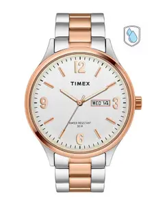 Timex Men Brass Dial & Stainless Steel Bracelet Style Straps Analogue Watch TWEG18423