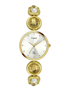 Timex Women Brass Dial & Bracelet Style Straps Analogue Watch TWEL16400