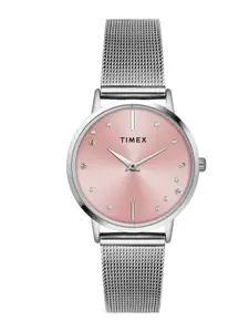 Timex Women Brass Dial & Stainless Steel Bracelet Style Straps Analogue Watch TWEL15600