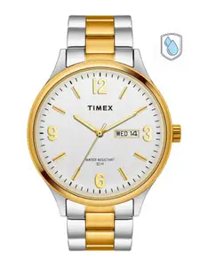 Timex Men Brass Dial & Stainless Steel Bracelet Style Straps Analogue Watch TWEG18422