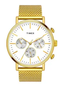 Timex Men Brass Dial & Stainless Steel Straps Analogue Watch TWEG20007