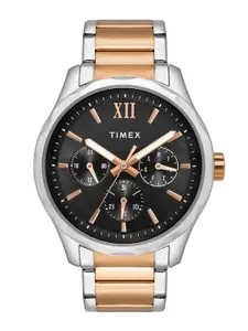Timex Men Brass Dial & Stainless Steel Bracelet Style Straps Analogue Watch TW0TG7617