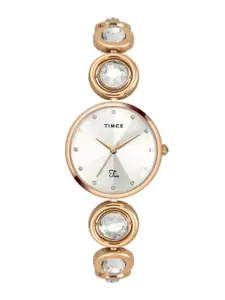 Timex Women Brass Dial & Bracelet Style Straps Analogue Watch TWEL16403