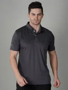 NIVIA Men Printed Dry Fit Polo Collar T-shirt
