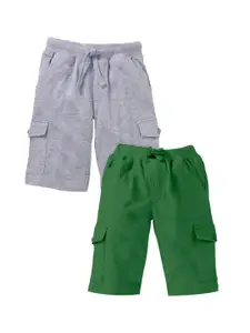KiddoPanti Boys Pack Of 2 Cargo Pure Cotton Shorts