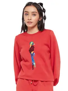 Antheaa Girls Embellished Fleece Sweatshirt