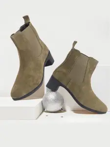 FAUSTO Women Mid-Top Chelsea Boots