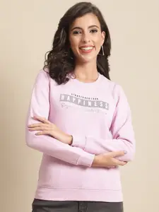 Cantabil Women Printed Fleece Sweatshirt