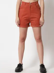 Trend Arrest Women High-Rise Denim Shorts