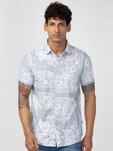 SPYKAR Men Cotton Slim Fit Floral Printed Casual Shirt