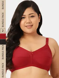 Leading Lady Plus Size Pack of 2 Non-Wired T-shirt Bra
