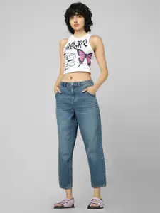 ONLY Women Relaxed Fit Light Fade Cotton Jeans