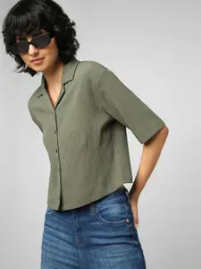 ONLY Women Boxy Crop Casual Shirt
