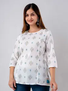 FASHION DEPTH Floral Print Pure Cotton Top