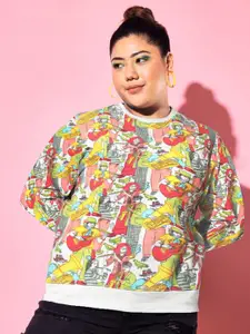 BEYOUND SIZE - THE DRY STATE Women Plus Size Printed Fleece Sweatshirt