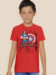 Kids Ville Boys Captain America Printed Cotton T-shirt