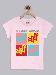 Kids Ville Girls Cotton Wonder Woman Printed T-shirt