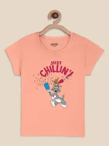 Kids Ville Tom & Jerry Printed Tshirt For Kids Girls