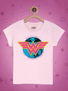 Kids Ville Girls Wonder Woman Printed T-shirt