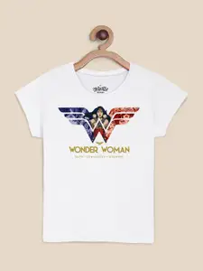 Kids Ville Girls Typography Wonder Woman Printed T-shirt