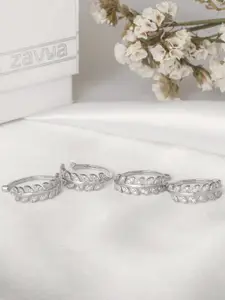 Zavya Set of 2 Sterling Silver Rhodium-Plated Toe Rings