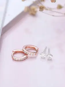 Zavya Pack of 2 92.5 Sterling Silver Circular Studs & Ear Cuffs