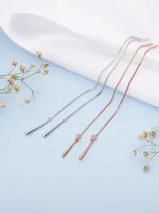 Zavya Set Of 2 Sterling Silver Rhodium-Plated Teardrop Shaped Drop Earrings