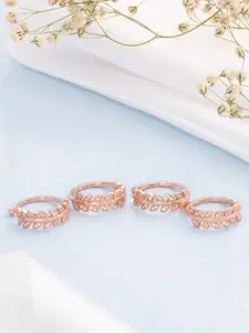 Zavya Set of 2 Rose Gold-Plated Sterling Silver Toe Rings