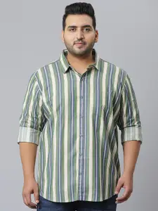 Instafab Plus Men Plus Size Classic Striped Cotton Casual Shirt