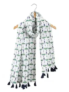 HANDICRAFT PALACE Women Printed Cotton Tasseled Scarf
