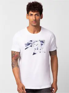 SPYKAR Men Printed Slim Fit Cotton T-shirt