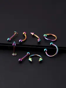 Yellow Chimes Set Of 8 Contemporary Studs Earrings