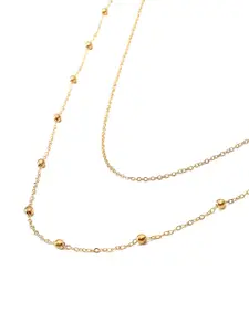 Yellow Chimes Gold plated Dual Layer Back Necklace