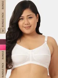 Leading Lady Pack of 3 Non-Padded Bras NEW-CONCENT-H.PK-PP-WHT-3