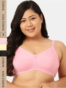 Leading Lady Pack of 3 Non-Padded Bras NEW-CONCENT-BLK-SKN-PK-3-38B