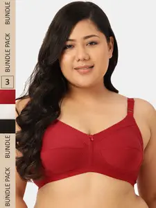 Leading Lady Pack of 3 Non Padded Non Wired T-Shirt Bra